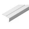 Cezar Aliuminis platus laiptų profilis su grioveliais, kampinis, sidabro sp., 42 x 22 x 1000 mm