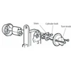 Spynos cilindras Valnes E701 13, 32 mm, chromuotas