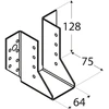 DMX Mounting shoe bracket WB20 64x128x75x2mm for beams, joists, external