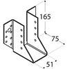 DMX Sijų atrama, 51 x 165 x 75 x 2 mm