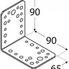 DMX Montavimo kampas, 90x90x65x2,5mm, cinkuotas