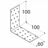 DMX Kampas KM11 100x100x60x2mm plačios kampinės jungties