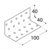 DMX Kampas KM14 40x40x100x2mm kampiniam tvirtinimui, platus