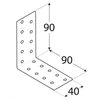 DMX Montavimo kampas, 90x90x40x2,0mm, cinkuotas