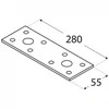DMX Stiprinimo plokštė LP4 280x55x2.5mm