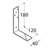 DMX Montavimo kampas, 180 x 120 x 40 x 5 mm, geltonai cinkuotas 10 vnt.