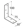 DMX Montavimo kampas, 100 x 75 x 30 x 3 mm, geltonai cinkuotas 20 vnt.