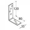 DMX Trikampė jungiamoji plokštė KB2 120x80x35x4mm sijos siaura