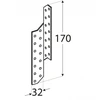 DMX Gegnių jungtis, 40 x 172 x 2 mm, kairinė