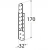 DMX Gegnių jungtis, 40 x 172 x 2 mm, dešininė
