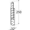 DMX Gegnių jungtis, 40 x 252 x 2 mm, dešininė