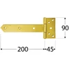 DMX Gate hinge ZB 200x45x90x3.0 mm steel, brass-plated