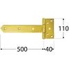 DMX Vyris vartams ZB Plieninė, žalvario spalvos 500x110x4 mm