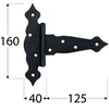 DMX Eņģe vārtiem ZTO 125x40x160x2.5 mm tērauda melna