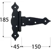 DMX Eņģe vārtiem ZTO 150x45x185x2.5 mm tērauda melna