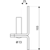 DMX Vyrių kaištis C 13mm x 103mm Plienas