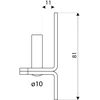DMX Eņģes tapa C 10mm x 11mm tērauda melna