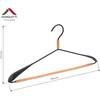 Domoletti METAL HANGER WOOD ROUND BAR Juodas 3 PCS