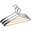 Domoletti METAL HANGER WOOD ROUND BAR Juodas 3 PCS