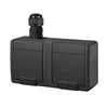 Dubultā kontaktligzda Elektro-Plast Aquant 5045-67, Iezemēta rozete, IP65, antracīta