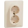Dvigubas lizdas Schneider Electric Sedna Design SDD312221, įžemintas lizdas, IP20, smėlio spalvos.