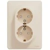 Dvigubas lizdas Schneider Electric Sedna Design SDD312221, įžemintas lizdas, IP20, smėlio spalvos.