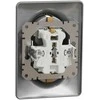 Dvigubas lizdas Schneider Electric Sedna Design SDD313221, įžemintas lizdas, IP20, aliuminio spalvos.