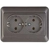 Dvigubas lizdas Vilma SL250 111030202705, įžemintas lizdas, antracito spalvos