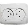Dvigubas lizdas Vilma ST150 111010201105, lizdas be įžeminimo, baltas