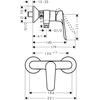 Dušas jaucējkrāns Hansgrohe Logis E 71602000, hroma krās.