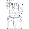 Dušas jaucējkrāns Hansgrohe Logis E 71602000, hroma krās.