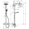 Dušo sistema su termostatiniu maišytuvu Hansgrohe Crometta S 240, sidabro spalvos.