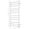 Elektriskais dvieļu žāvētāja stienis Thema Lux BK-109W-12T, melna krās., 53 cm x 116.5 cm, 165 W