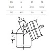 Alkūnė vidaus kanalizacijai Magnaplast Skolan, 110 mm, 45 °