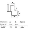 Vidaus kanalizacijos alkūnė Wavin Optima, d50, 88°
