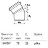 Vidaus kanalizacijos alkūnė Wavin Optima, d110, 30°