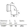 Vidaus kanalizacijos alkūnė Wavin Optima, d110, 88°