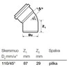 Vidaus kanalizacijos alkūnė Wavin Optima, d110, 45°