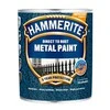 Emaliniai dažai, apsaugo metalines konstrukcijas nuo korozijos. Hammerite Hammered, blizgūs, 0,75 l, tamsiai mėlynos spalvos.