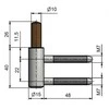 Lankstas durims TKZ Polna 9732053L, 1.5 cm x 6.6 cm