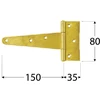 Lankstas vartams Domax, 3.5 cm, 0.2 cm, aukso