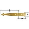 Vartų vyriai Domax 612301/816301, 30 cm, 0,2 cm, aukso spalvos.