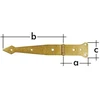 Vartų vyriai Domax 612301/816301, 30 cm, 0,2 cm, aukso spalvos.