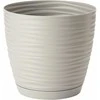 FORM PLASTIC Gėlių vazonas SAHARA su padėklu 19 cm, tamsiai pilkas