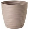 FORM PLASTIC Gėlių vazonas SAHARA su padėklu, 13 cm, rudos spalvos