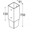 Grundline Stulpo laikiklis PSG 90/750, 91 x 750 x 2 mm