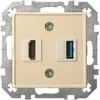 Lizdas HDMI+USB LIREGUS EPSILON, smėlio spalvos