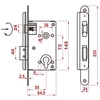 Įleidžiamoji spyna Kurzemes 481Z, cinkuota, 72 mm/55 mm