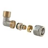 Dviguba išardoma alkūnė TDM Brass 1475, 90 °, 20mm x 1/2", žalvaris/nikelis