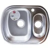 Kriauklė AB 600X490X0.8MM su 1,5 dubeniu, kairė, satino, su sifonu